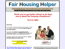 Tablet Screenshot of fairhousinghelper.com